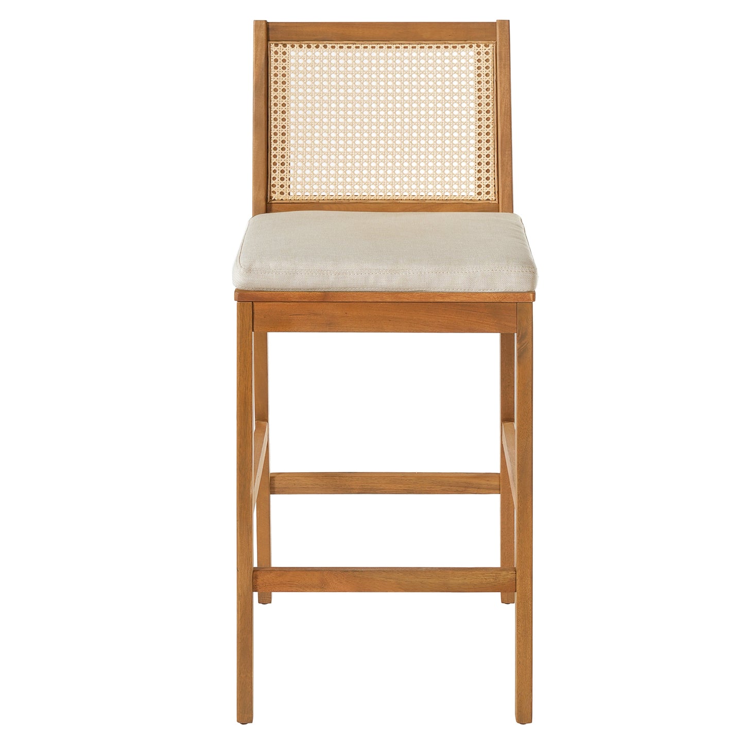 Kirkby Acacia Wood Outdoor Barstool with Cushion