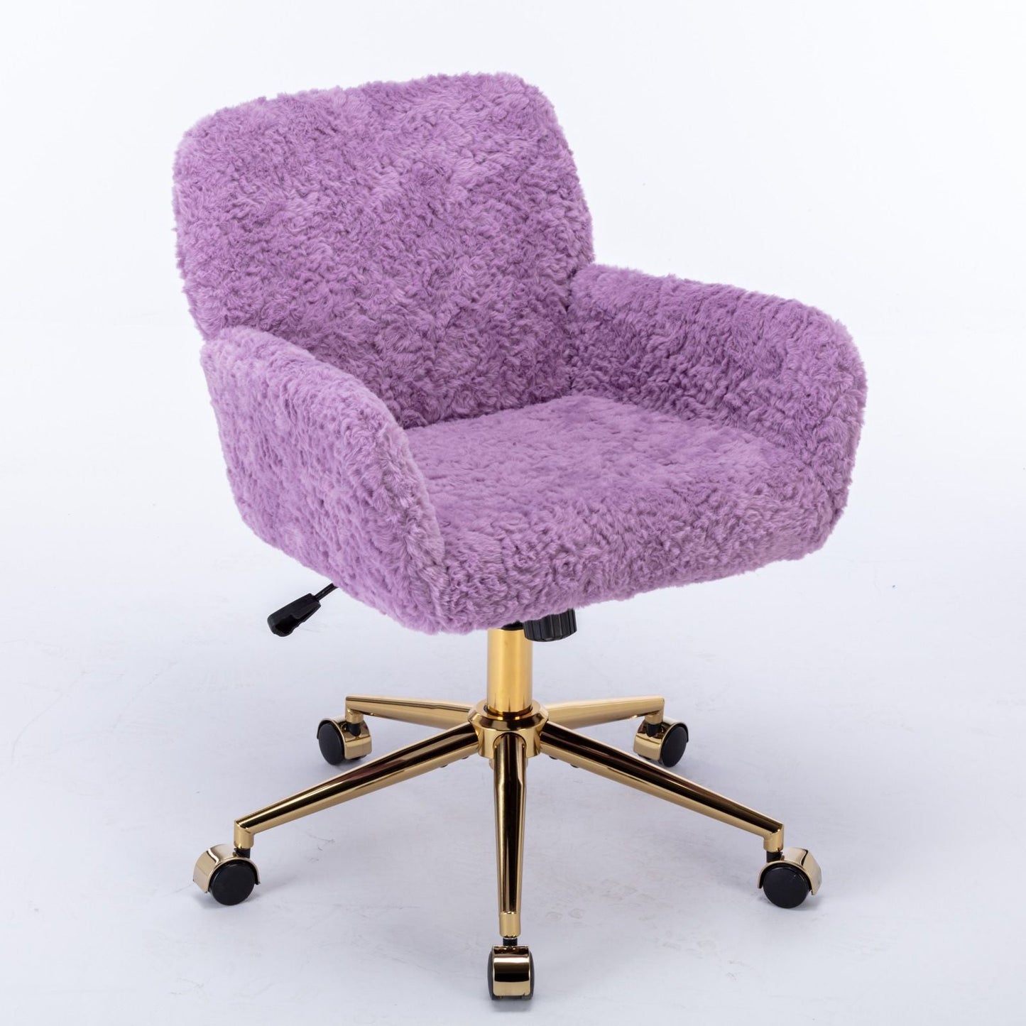 Office Chair with Rabbit Hair and Metal Base