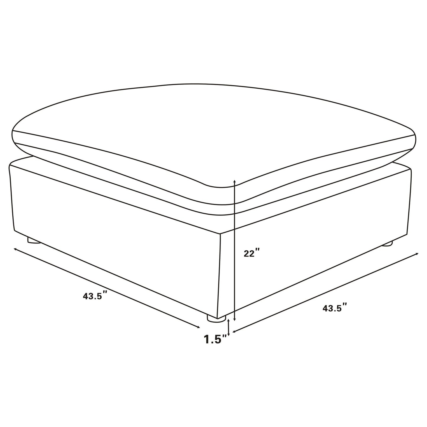 Segoura modular sectional with ottoman line-art diagram, 2-piece living room set by HouseOfZazla on Tampa Home & Garden Store