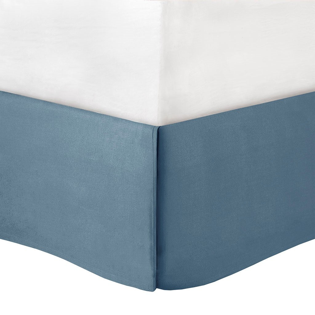 8 Piece Cotton Floral Reversible Comforter Set Blue by HouseOfZazla blue-white corner on Tampa Home & Garden Store