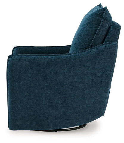 Mcburg Swivel Power Recliner by Unique Piece Furniture in teal velvet fabric on Tampa Home & Garden Store