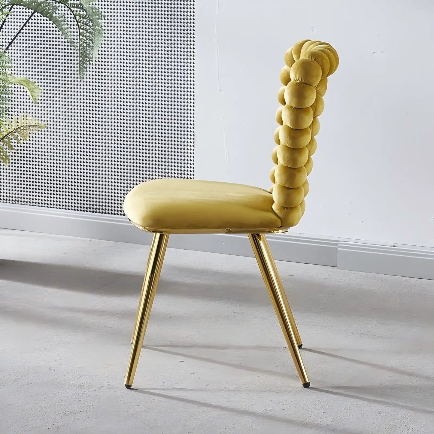 Modern Chair With Iron Tube Legs and Cushions