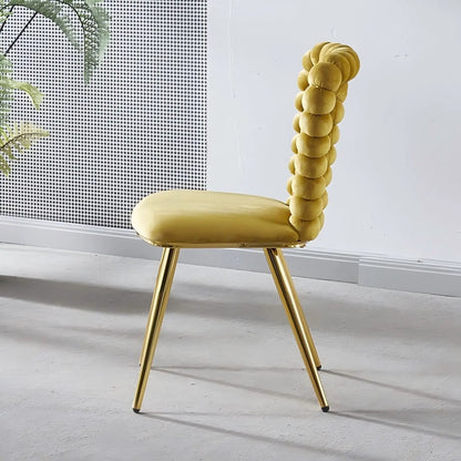 Modern Chair With Iron Tube Legs and Cushions