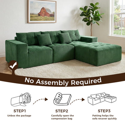 Modern Corduroy and L Shape Modular Sofa