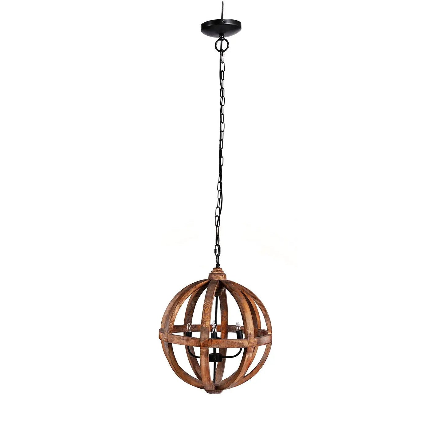 Wood Chandelier with Adjustable Chain for Kitchen