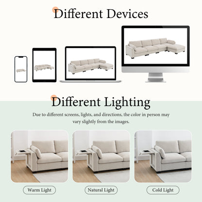 Modern Chenille Modular Sectional Sofa and Seat