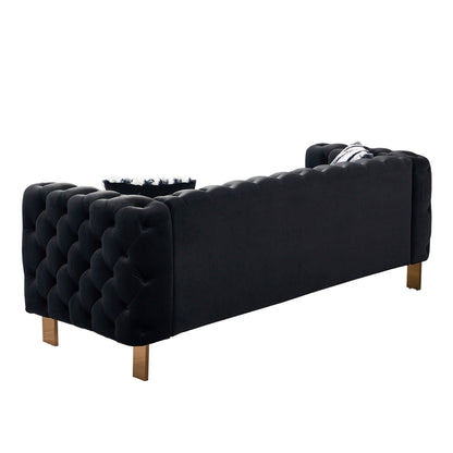 Modern Chesterfield Tufted Sofa and Metal Legs