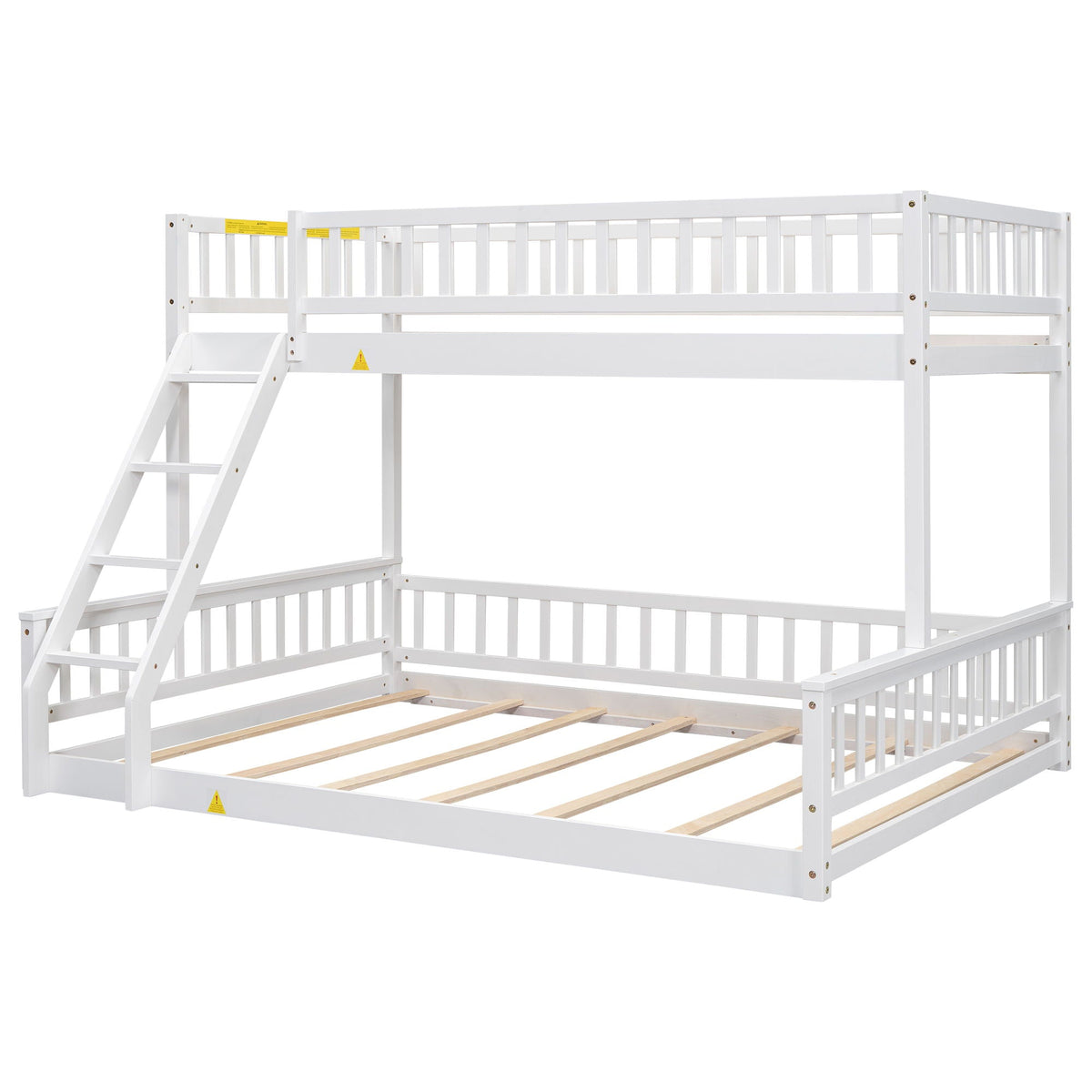 Bunk Bed With Ladder And Guardrails white frame with top bunk guardrails and ladder on Tampa Home & Garden Store