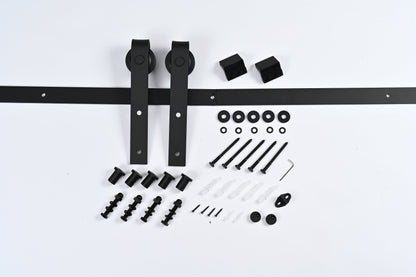 12ft Wood Double Sliding Barn Door Hardware with dual rollers track by HouseOfZazla on Tampa Home & Garden Store