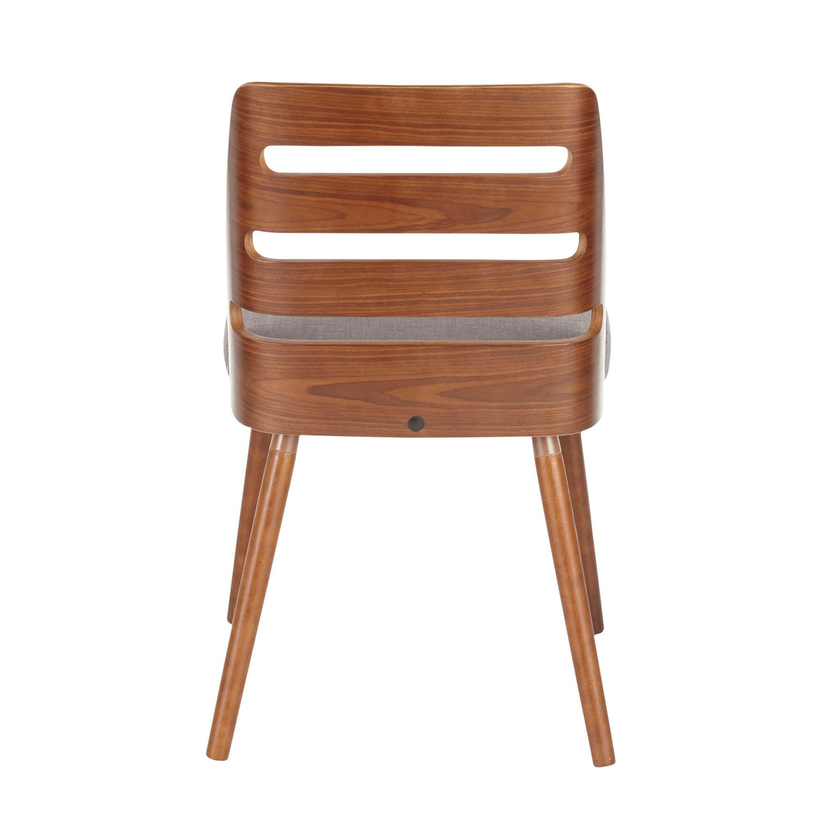 Mid Century Modern Dining Chair with Cushioned Seat dark brown wood back gray cushion kids' chair on Tampa Home & Garden Store