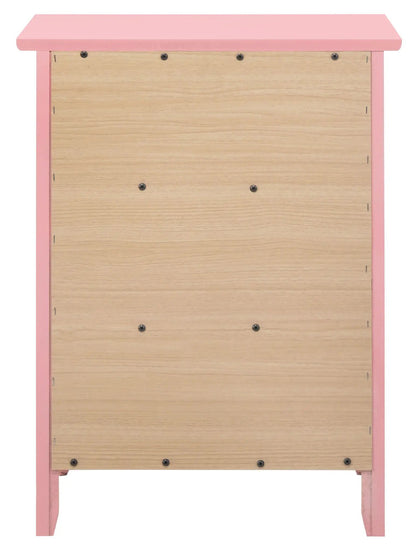 Dove Tailed Drawers 3 Drawer Nightstand pink frame natural wood panels on Tampa Home & Garden Store