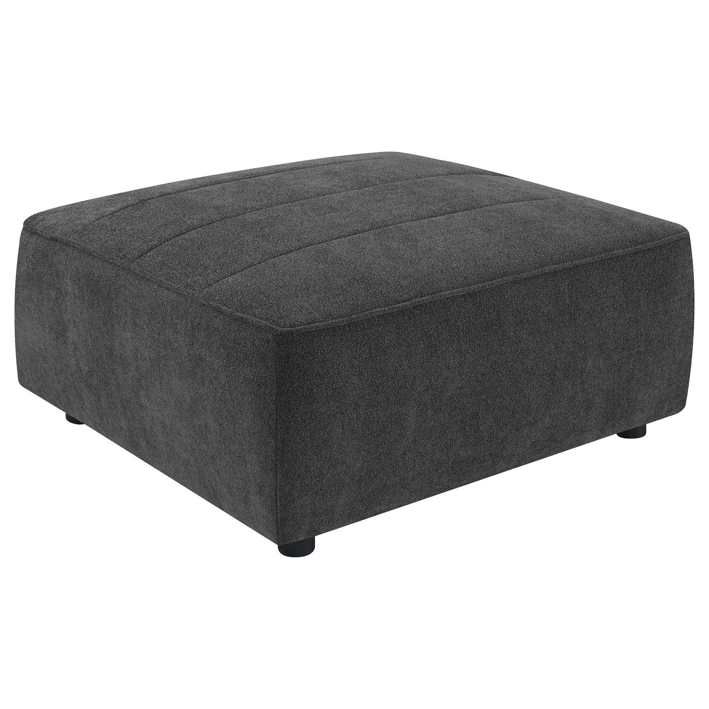 Vincent 6-Piece Modular Sectional Charcoal fabric ottoman module with stitched panels HouseOfZazla on Tampa Home & Garden Store