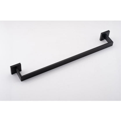 Towel bar by HouseOfZazla, black matte metal with square end mounts on Tampa Home & Garden Store