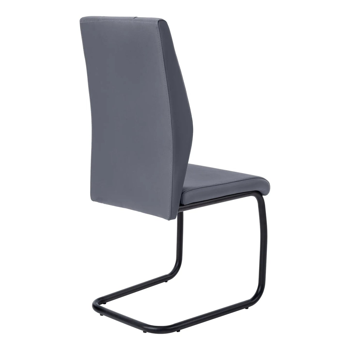 Grey upholstered side dining chair with black metal cantilever base (set of 2) on Tampa Home & Garden Store