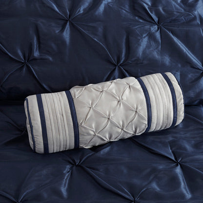 Navy King Size 7 Piece Tufted Comforter Set