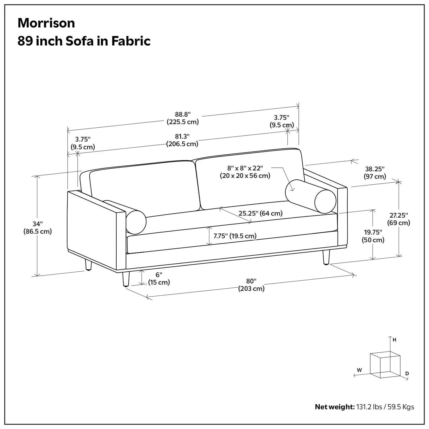 Morrison Upholstered Sofa In Recycled Fabric