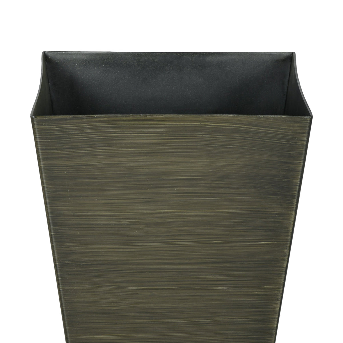 Outsunny 28in tall outdoor planters, black textured box with woodgrain finish, set of 3 on Tampa Home & Garden Store
