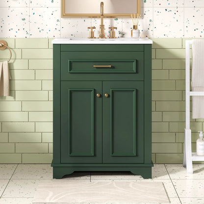 Bathroom Vanity With Integrated Sink and Cabinet