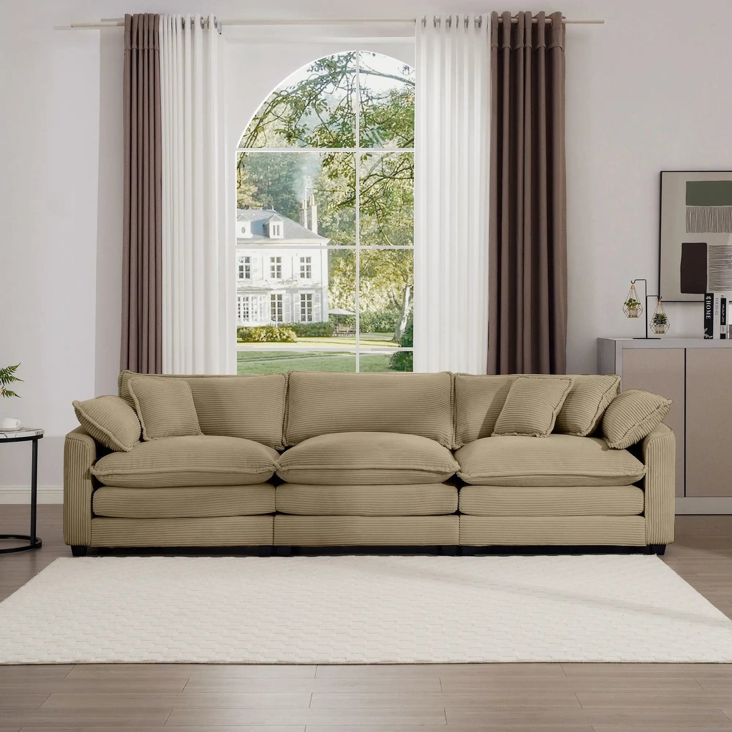 Mid-Century 3-Seater Sectional Sofa with beige fabric by Unique Piece Furniture on Tampa Home & Garden Store