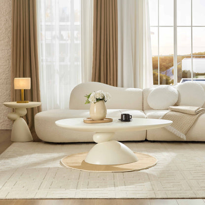 Pair of Lucky Stone Shaped End Tables with sculptural ivory bases by HouseOfZazla on Tampa Home & Garden Store