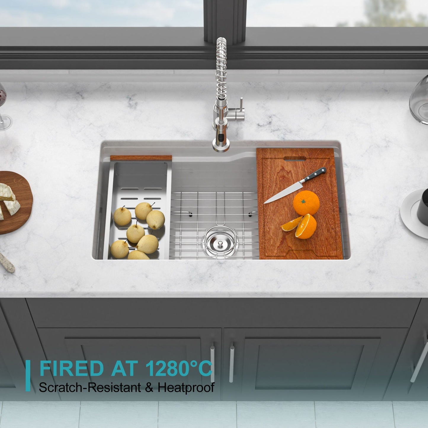 Undermount Workstation and Ceramic Kitchen Sink