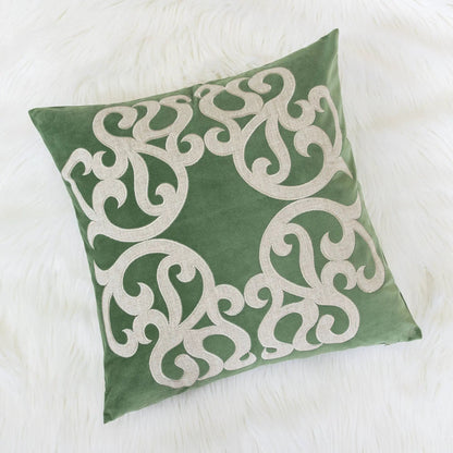 Dora Vintage Vine pillow covers with hidden zipper, green, set of 2 on Tampa Home & Garden Store