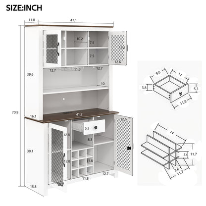 Tall Farmhouse Kitchen Pantry Storage Cabinet