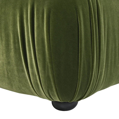 Marcel Bubble Modular Modern Cocktail Ottoman olive green velvet with black foot on Tampa Home & Garden Store