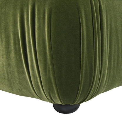 Green velvet Bubble Modular Cocktail Ottoman with high-density foam and black feet on Tampa Home & Garden Store