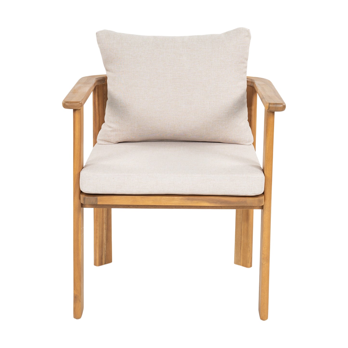 Kaja Outdoor Acacia Wood Dining Chair With A Pad
