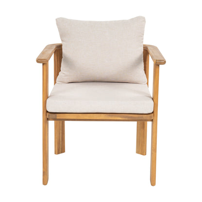 Kaja Outdoor Acacia Wood Dining Chair With A Pad