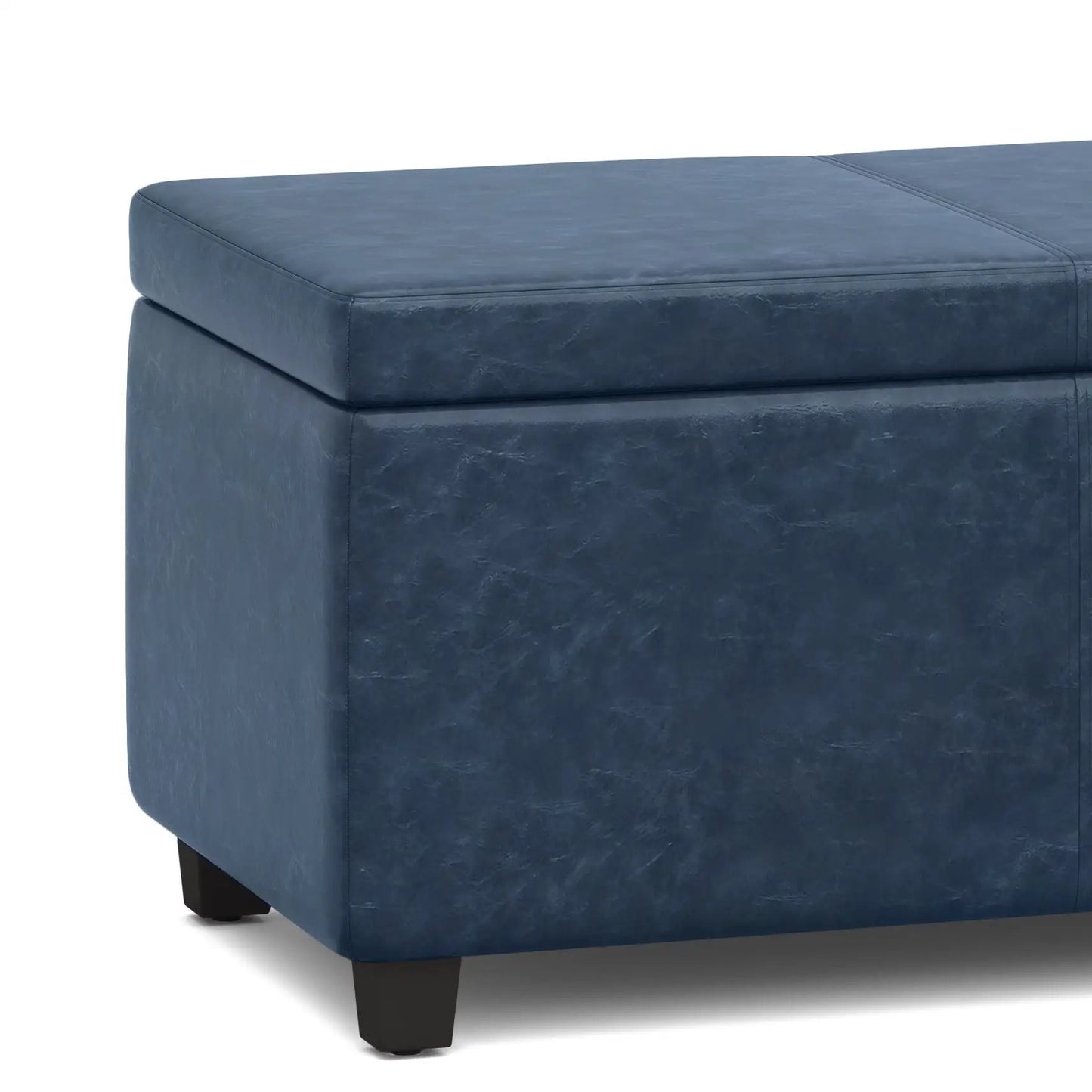 Avalon Multifunctional Storage Ottoman Bench blue faux leather Unique Piece Furniture on Tampa Home & Garden Store