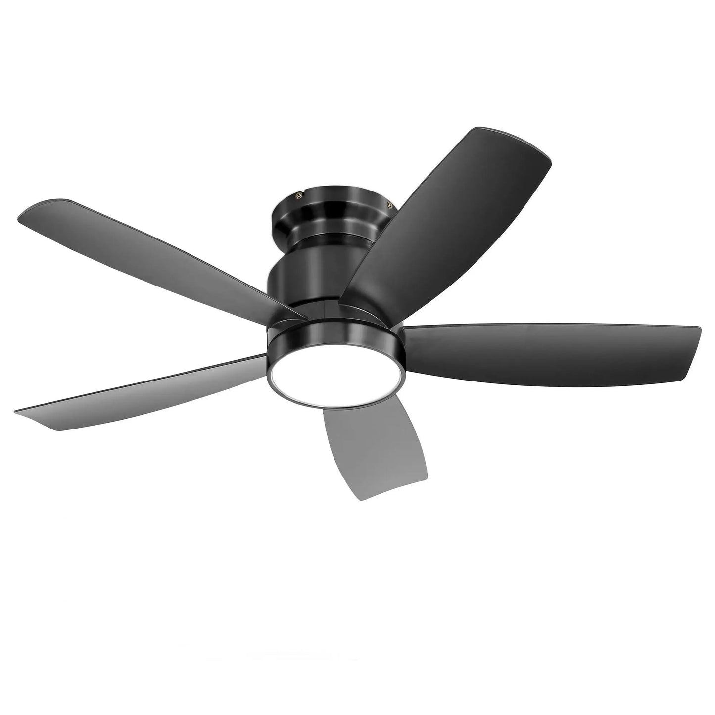 Flush Mount Ceiling Fan With 18W LED Light Remote