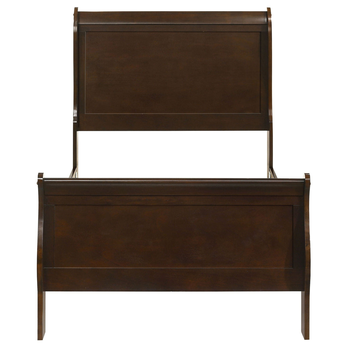 Graffenstaden Sleigh Bed in dark wood with paneled headboard by HouseOfZazla on Tampa Home & Garden Store