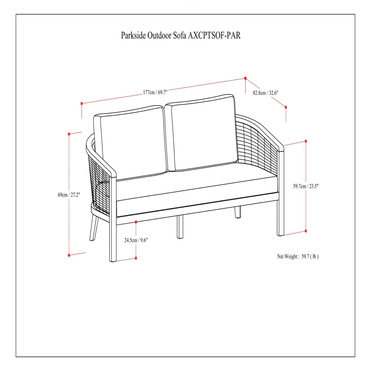 Parkside Natural Outdoor Sofa and Cushions