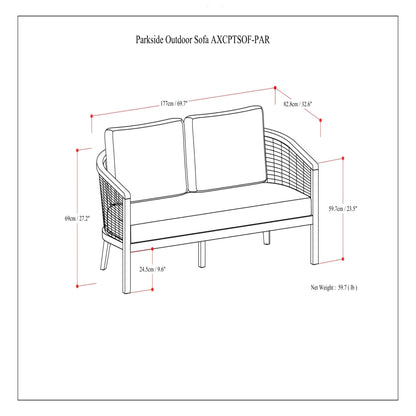 Parkside Natural Outdoor Sofa and Cushions