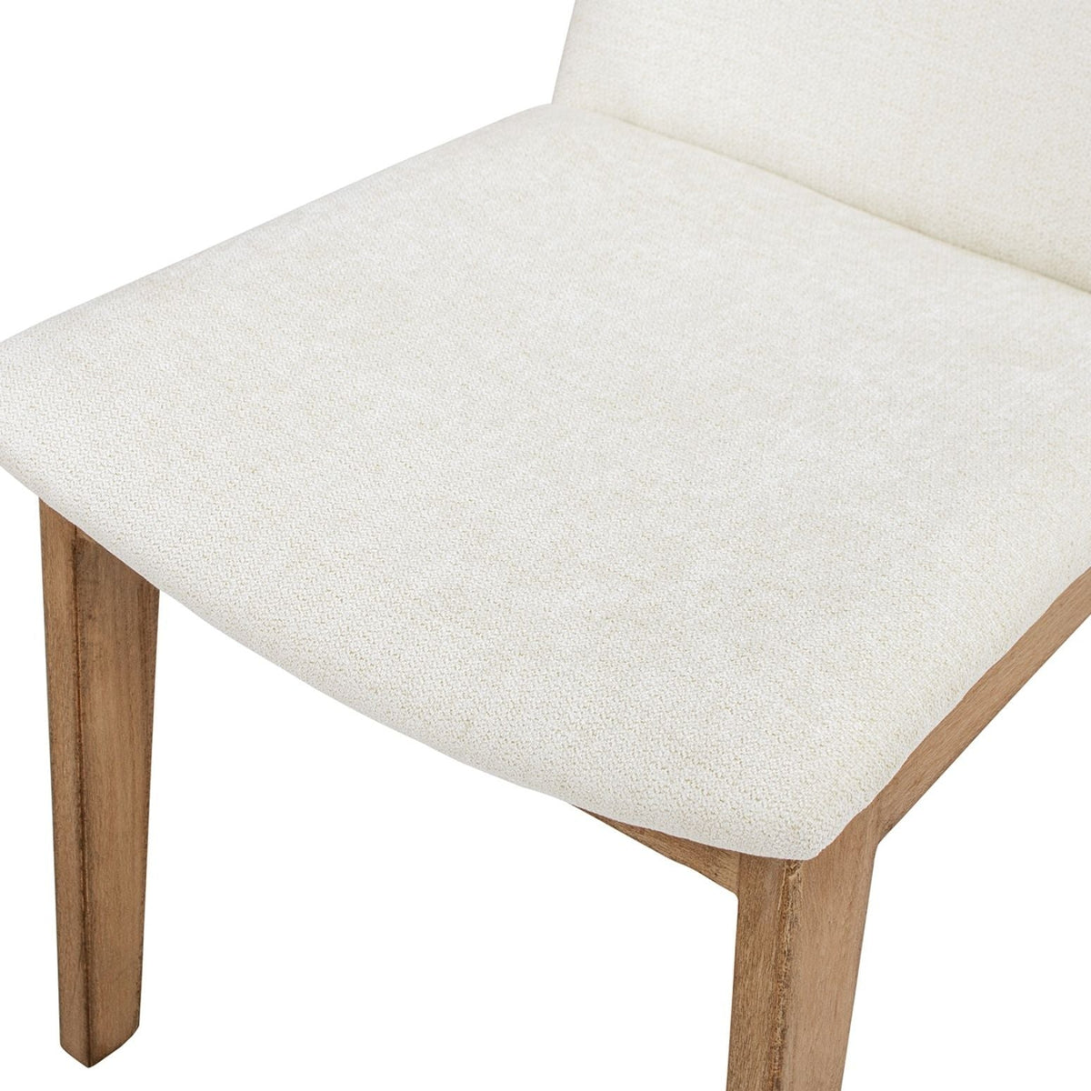 Light beige dining chair set with reclaimed pine frame and fabric upholstery, 2 chairs on Tampa Home & Garden Store