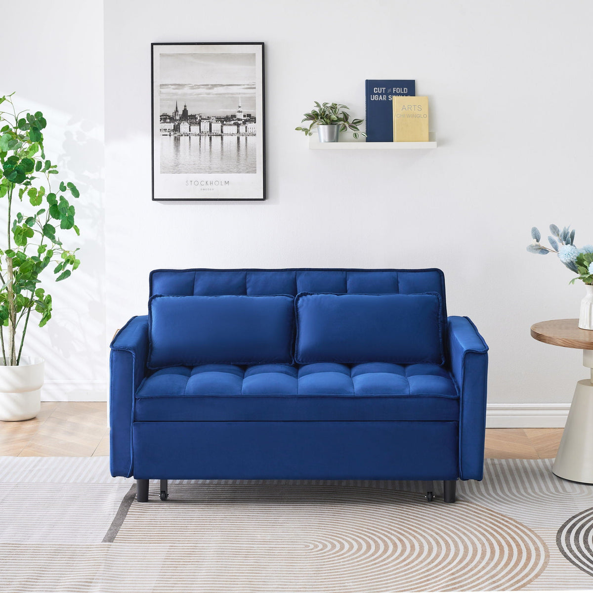 Large 3 In 1 Sofa Bed and Velvet Living Room