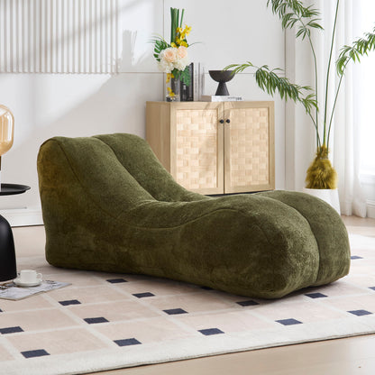 Bean bag chaise sofa chair by HouseOfZazla in olive green fabric with high quality sponge filling on Tampa Home & Garden Store