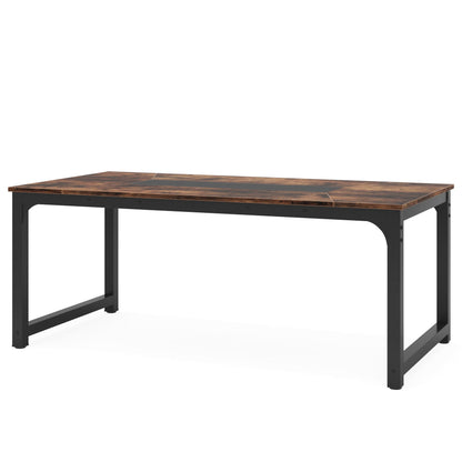 Rectangular dining table brown wood top, black metal legs by HouseOfZazla on Tampa Home & Garden Store