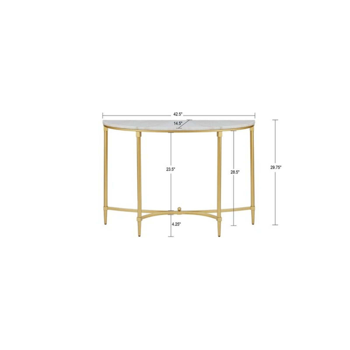 White marble console table with gold metal legs Bordeaux by HouseOfZazla on Tampa Home & Garden Store