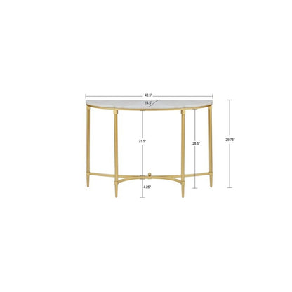 White marble console table with gold metal legs Bordeaux by HouseOfZazla on Tampa Home & Garden Store