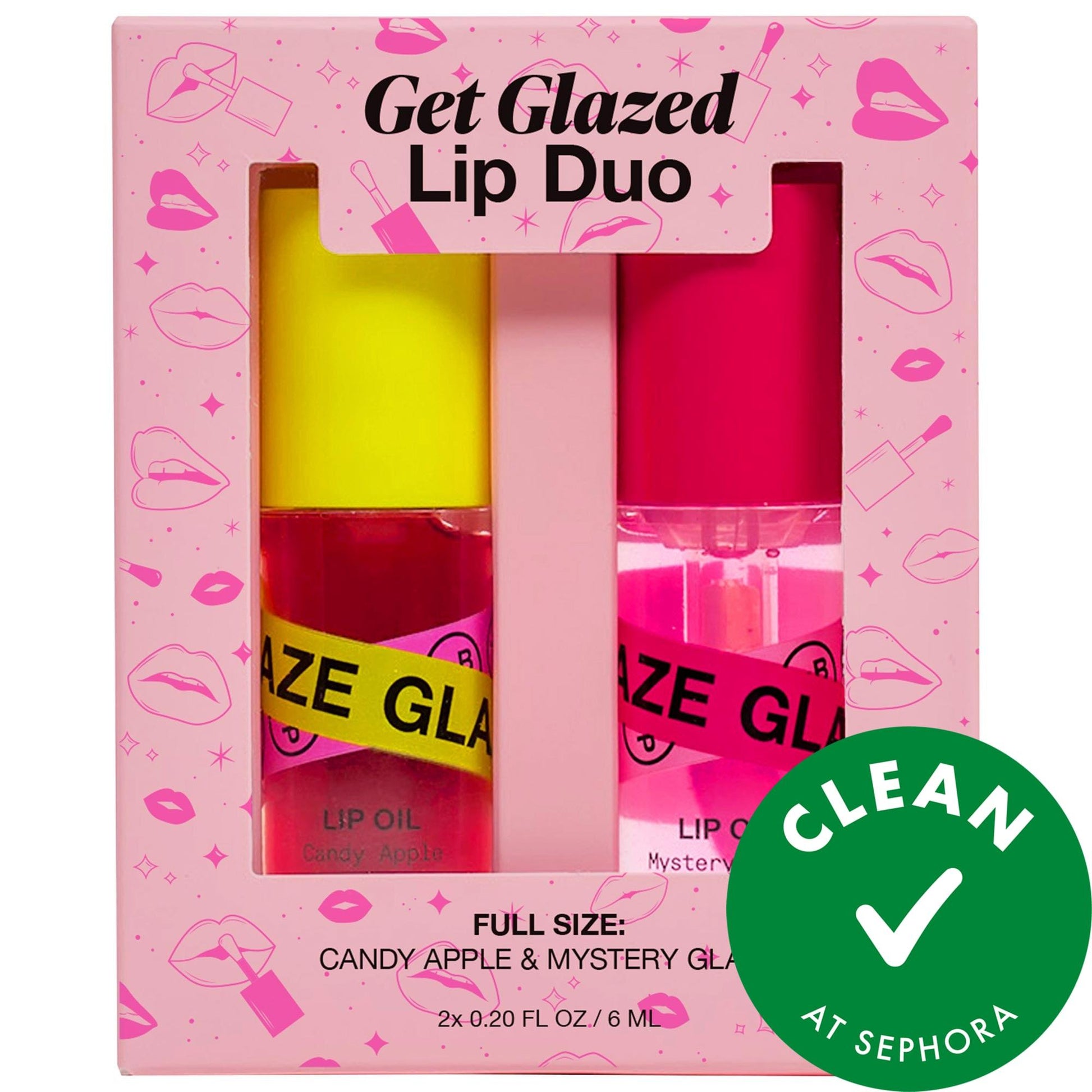 Get Glazed Lip Duo lip gloss oil hybrid set in packaging with yellow tubes Beauty Care Bag on Tampa Home & Garden Store