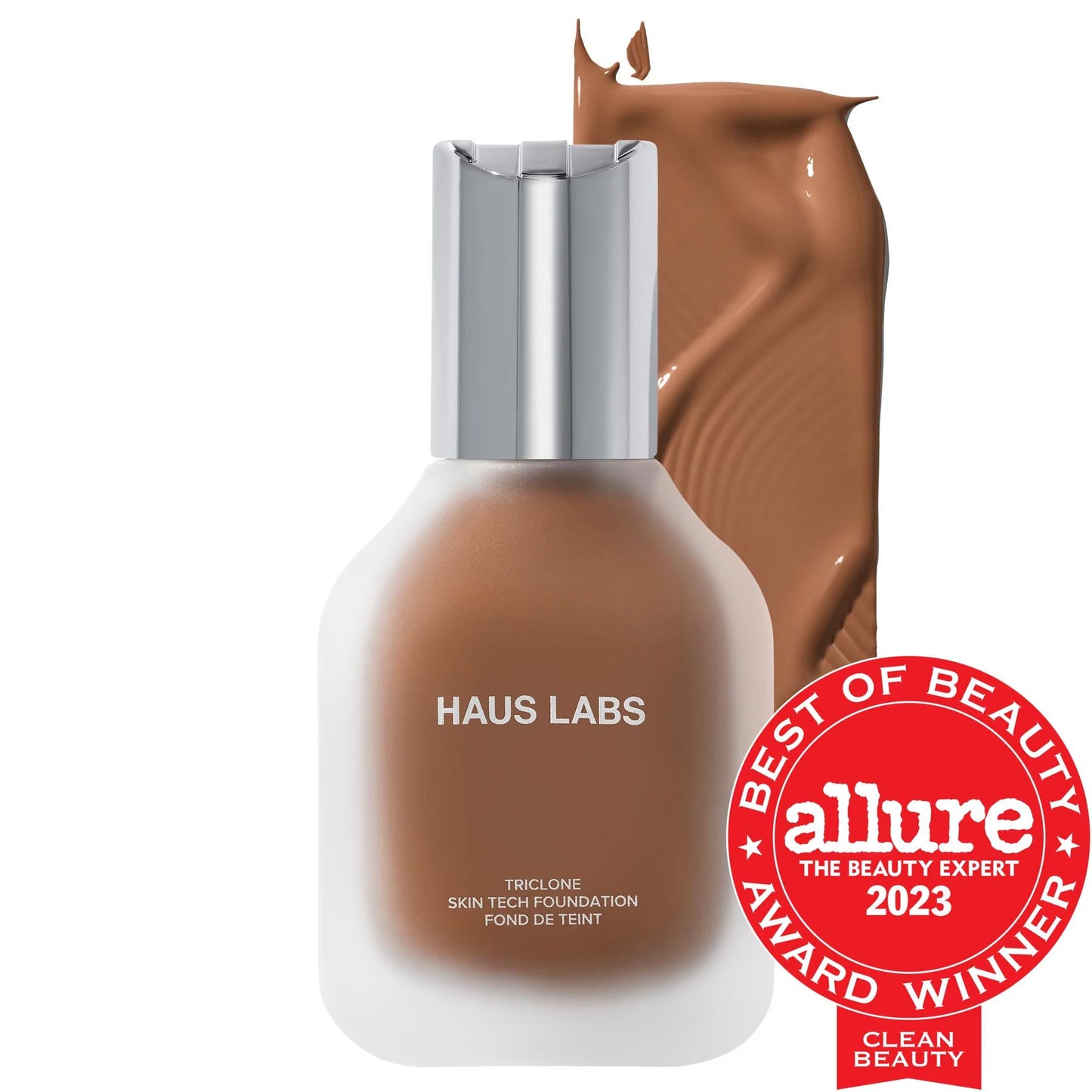 Foundation bottle Triclone Skin Tech Medium Coverage by Haus Labs with pump for sensitive skin on Tampa Home & Garden Store