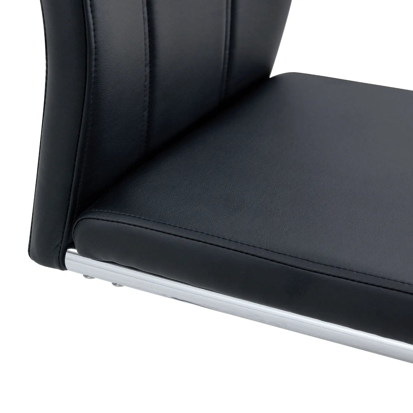 Modern dining chair by Unique Piece Furniture in black faux leather with chrome legs on Tampa Home & Garden Store