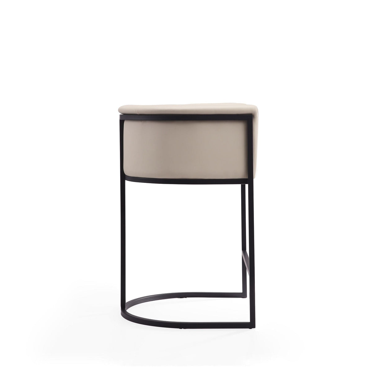 Cosmopolitan stool beige seat with black metal frame, counter height 24–27 in, HouseOfZazla on Tampa Home & Garden Store
