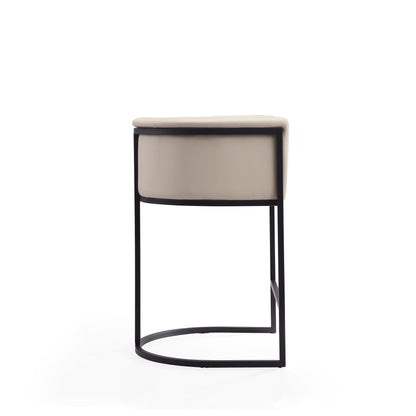 Cosmopolitan stool beige seat with black metal frame, counter height 24–27 in, HouseOfZazla on Tampa Home & Garden Store