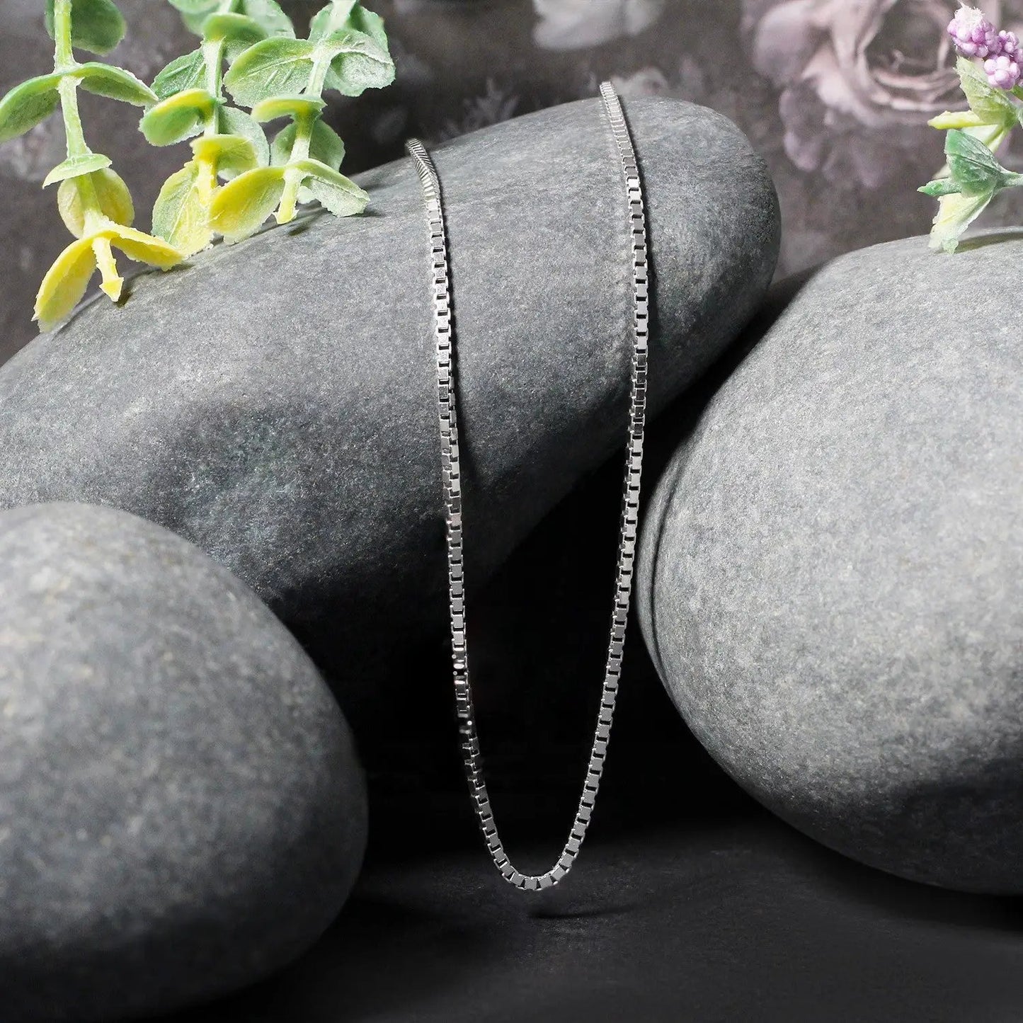Two 14k white gold classic box chain necklaces, 1.4mm, by Bids.com on Tampa Home & Garden Store