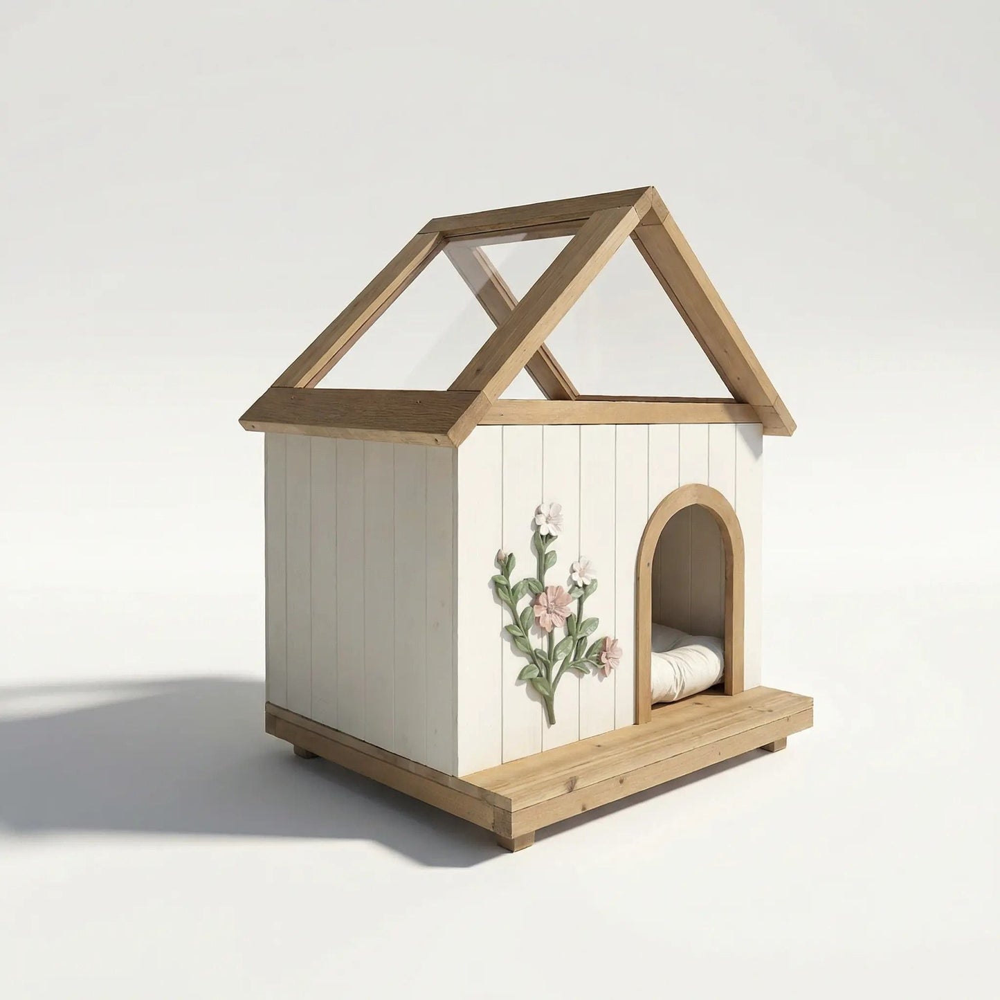 Indoor Cedar Cat House and a Clear Acrylic Roof
