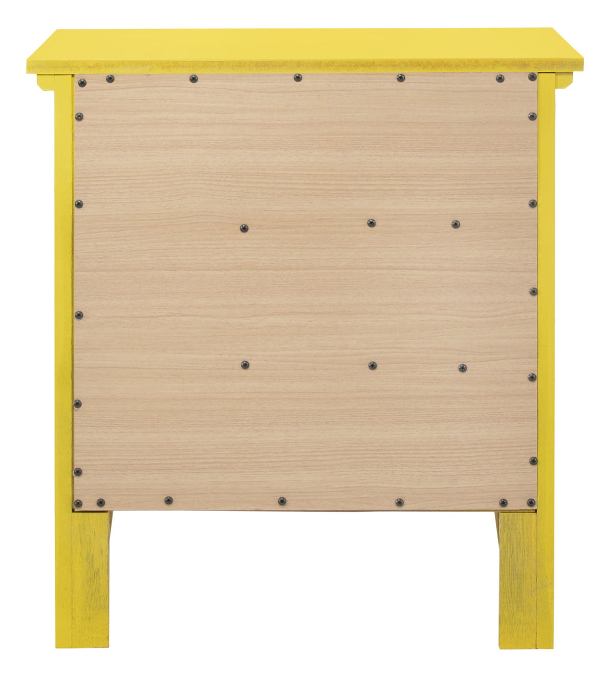 3 Drawer Nightstand with dove-tailed drawers in yellow frame and wood panels HouseOfZazla on Tampa Home & Garden Store